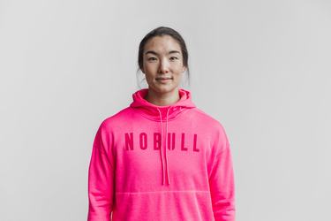 Nobull Neon Women's Hoodie Pink | Australia (VS0892)